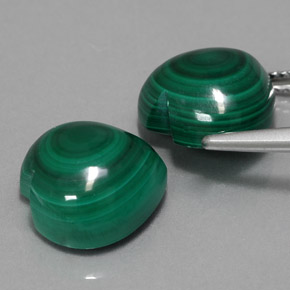 Pedras preciosas de malaquita verde natural de  ct, formato de coração, opaco