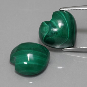 Pedras preciosas de Malaquita Verde Multicolor natural de  ct, Formato de coração, Opaco