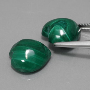 Pedras preciosas de Malaquita Verde Multicolor natural de  ct, Formato de coração, Opaco