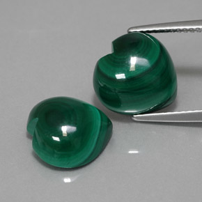 Pedras preciosas de malaquita verde natural de  ct, formato de coração, opaco