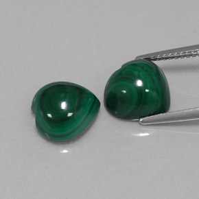 Pedras preciosas de malaquita verde natural de  ct, formato de coração, opaco