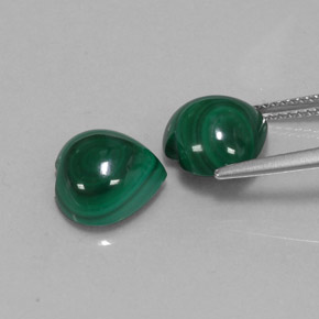 Pedras preciosas de malaquita verde natural de  ct, formato de coração, opaco