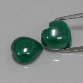 Pedras preciosas de malaquita verde natural de  ct, formato de coração, opaco