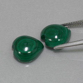 Pedras preciosas de malaquita verde natural de  ct, formato de coração, opaco
