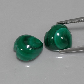 Pedras preciosas de malaquita verde natural de  ct, formato de coração, opaco