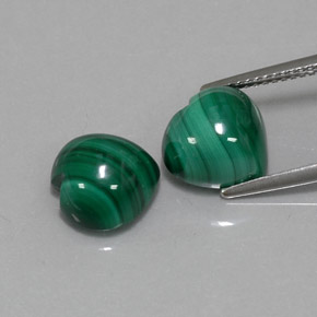 Pedras preciosas de malaquita verde natural de  ct, formato de coração, opaco