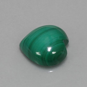 Malaquita verde natural 7,84ct, formato de coração, opaco