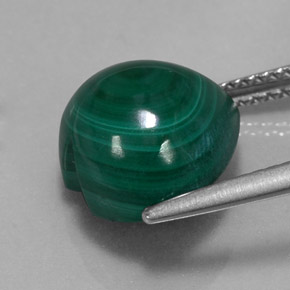 Malaquita verde natural 7,66ct, formato de coração, opaco