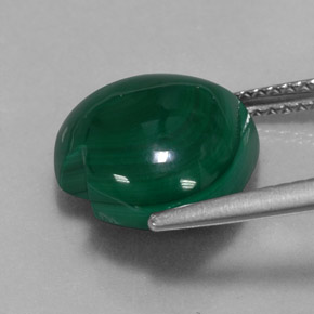 Malaquita verde natural 8,58ct, formato de coração, opaco
