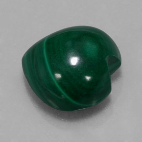 Malaquita verde natural 6,51ct, formato de coração, opaco