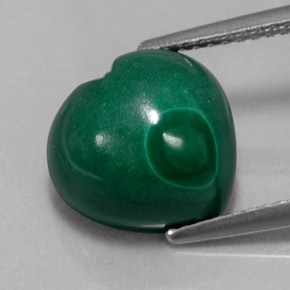 Malaquita verde natural 7,11ct, formato de coração, opaco
