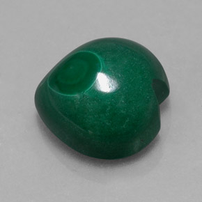 Malaquita verde natural 7,11ct, formato de coração, opaco