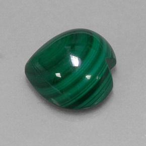 Malaquita verde natural 5,54ct, formato de coração, opaco