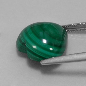 Malaquita verde natural 5,54ct, formato de coração, opaco