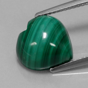 Malaquita verde natural 6,03ct, formato de coração, opaco