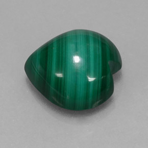 Malaquita verde natural 6,03ct, formato de coração, opaco