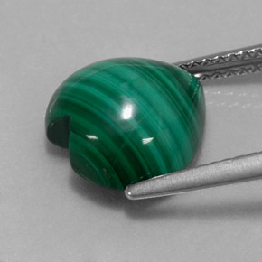 Malaquita verde natural 6,03ct, formato de coração, opaco