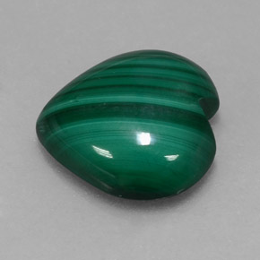 Malaquita verde natural 5,95ct, formato de coração, opaco