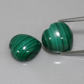 Pedras preciosas de malaquita verde natural de  ct, formato de coração, opaco
