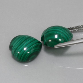 Pedras preciosas de malaquita verde natural de  ct, formato de coração, opaco