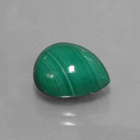 Malaquita verde natural 6,39ct, formato de pêra, opaco
