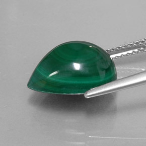 Malaquita verde natural 8,16ct, formato de pêra, opaco