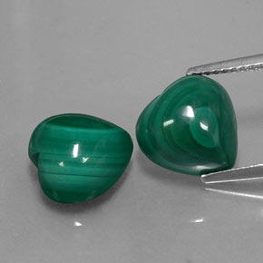 Pedras preciosas de malaquita verde natural de  ct, formato de coração, opaco