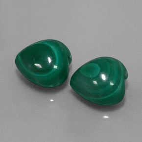 Pedras preciosas de malaquita verde natural de  ct, formato de coração, opaco