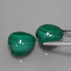 Pedras preciosas de malaquita verde natural de  ct, formato de coração, opaco
