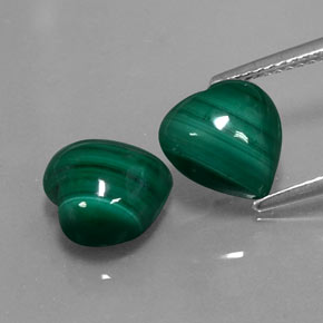 Pedras preciosas de malaquita verde natural de  ct, formato de coração, opaco