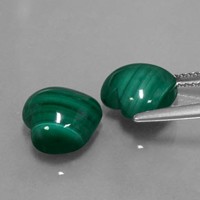 Pedras preciosas de malaquita verde natural de  ct, formato de coração, opaco