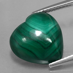 Malaquita verde natural 11,69ct, formato de coração, opaco