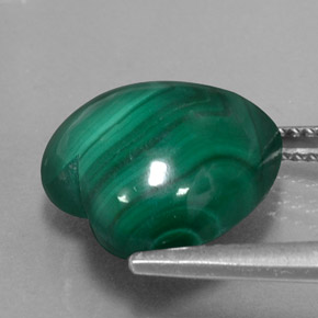 Malaquita verde natural 11,69ct, formato de coração, opaco