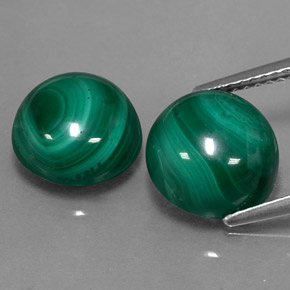 Pedras preciosas de malaquita verde natural de  ct, corte redondo, opaco