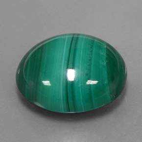 Malaquita verde natural 10,31ct, corte oval, opaco