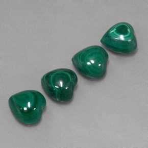 Pedras preciosas de malaquita verde natural de  ct, formato de coração, opaco