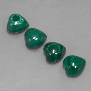 Pedras preciosas de malaquita verde natural de  ct, formato de coração, opaco