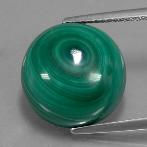 Malaquita verde natural 15,44ct, corte redondo, opaco