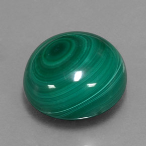 Malaquita verde natural 15,44ct, corte redondo, opaco