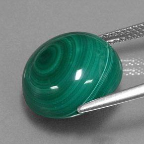 Malaquita verde natural 15,44ct, corte redondo, opaco