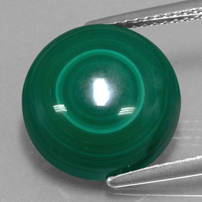 Malaquita verde natural 11,74ct, corte redondo, opaco