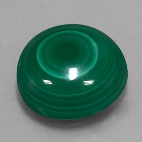 Malaquita verde natural 11,74ct, corte redondo, opaco