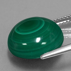 Malaquita verde natural 11,74ct, corte redondo, opaco