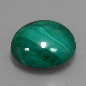 Malaquita verde natural 8,54ct, corte oval, opaco