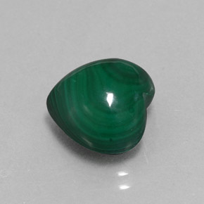 Malaquita verde natural 7,65ct, formato de coração, opaco