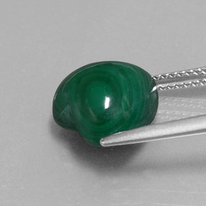 Malaquita verde natural 7,65ct, formato de coração, opaco