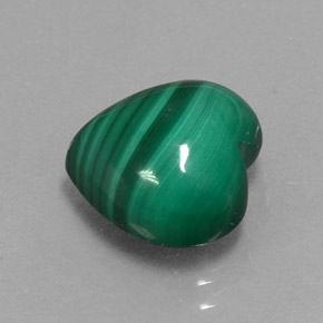 Malaquita verde natural 7,34ct, formato de coração, opaco