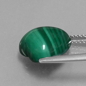 Malaquita verde natural 7,34ct, formato de coração, opaco