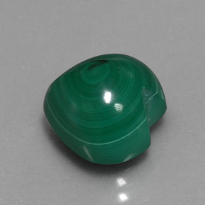 Malaquita verde natural 7,41ct, formato de coração, opaco