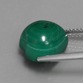 Malaquita verde natural 7,41ct, formato de coração, opaco